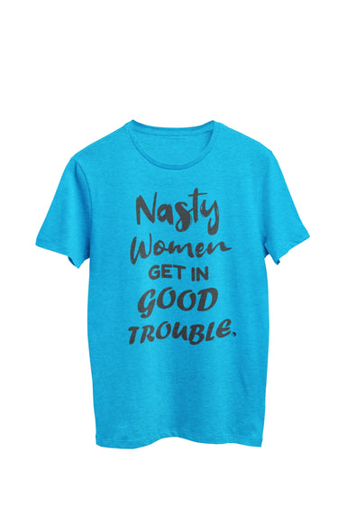 Turquoise heather unisex t-shirt featuring the text